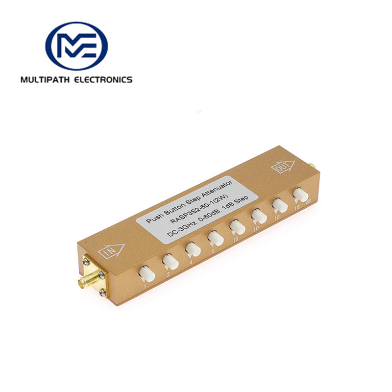 SMA Push Button Step Attenuator, ASP3S2-60-1 DC-3GHz, 2W, 0-60dB
