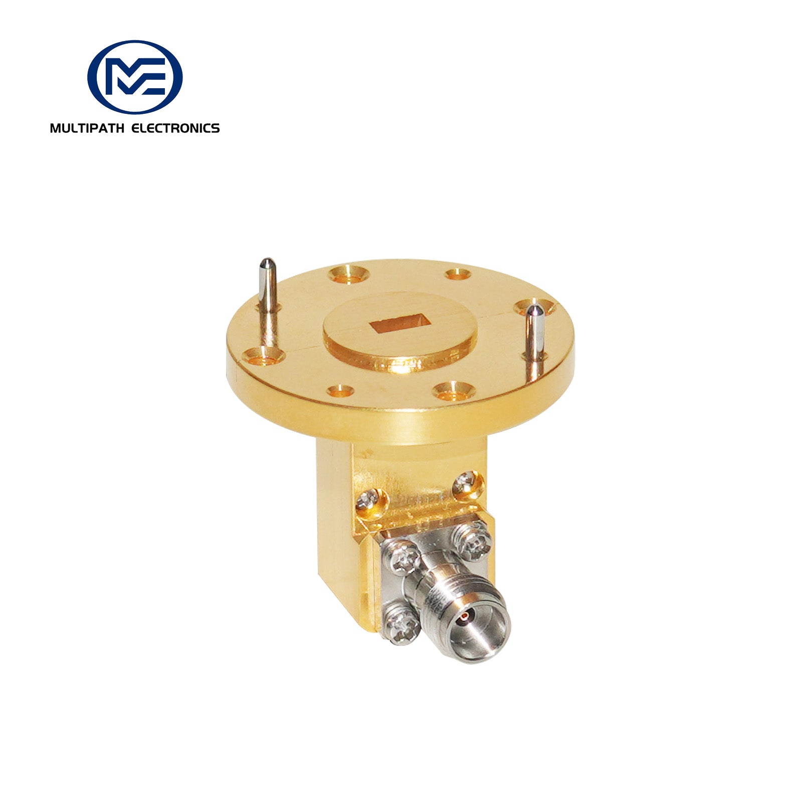 WR19, 1.85 Female, Orthogonal Waveguide to Coax Adapter, 39.2-59.6 GHz