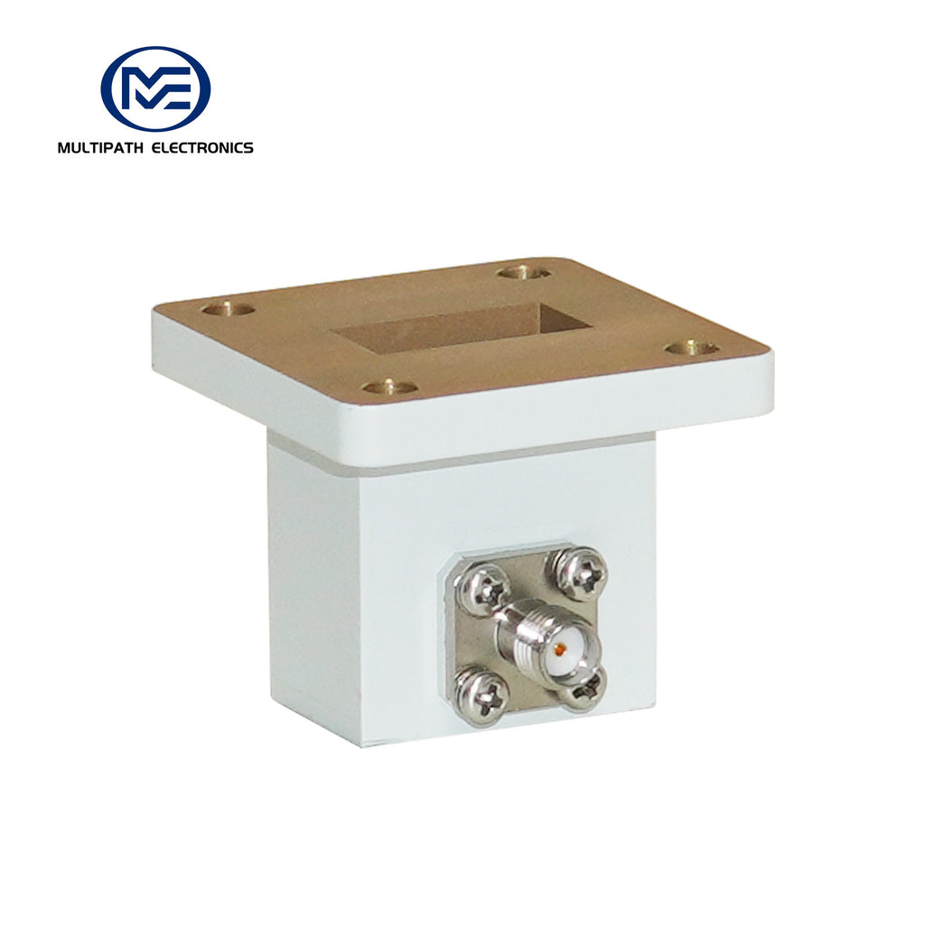 WR75, SMA Female, Orthogonal Waveguide to Coax Adapter, 9.84–15.0 GHz