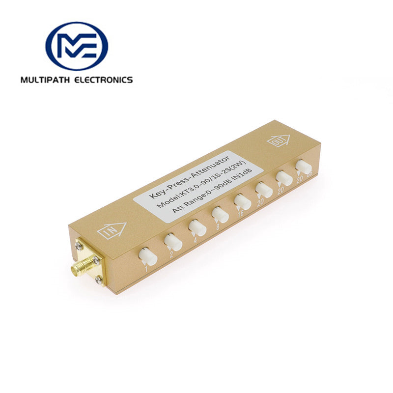 SMA Push Button Step Attenuator, ASP3S2-90-1 DC-3 GHz, 2W, 0-90dB