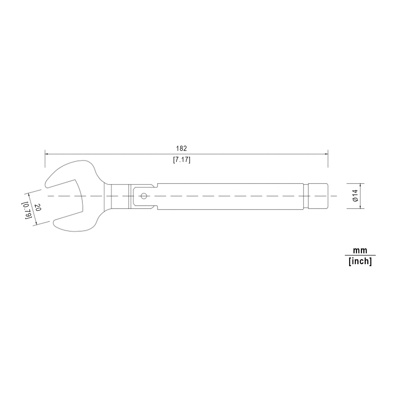 Brass N(20mm nut), 8 in-lbs Breakover Torque Wrench TW-2008-E