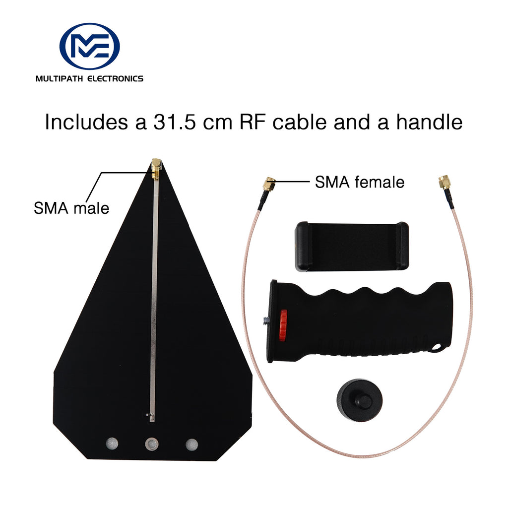 50 MHz to 10 GHz Ultra-Wideband 7 dBi Gain Log-periodic Antenna, UWB, SMA female
