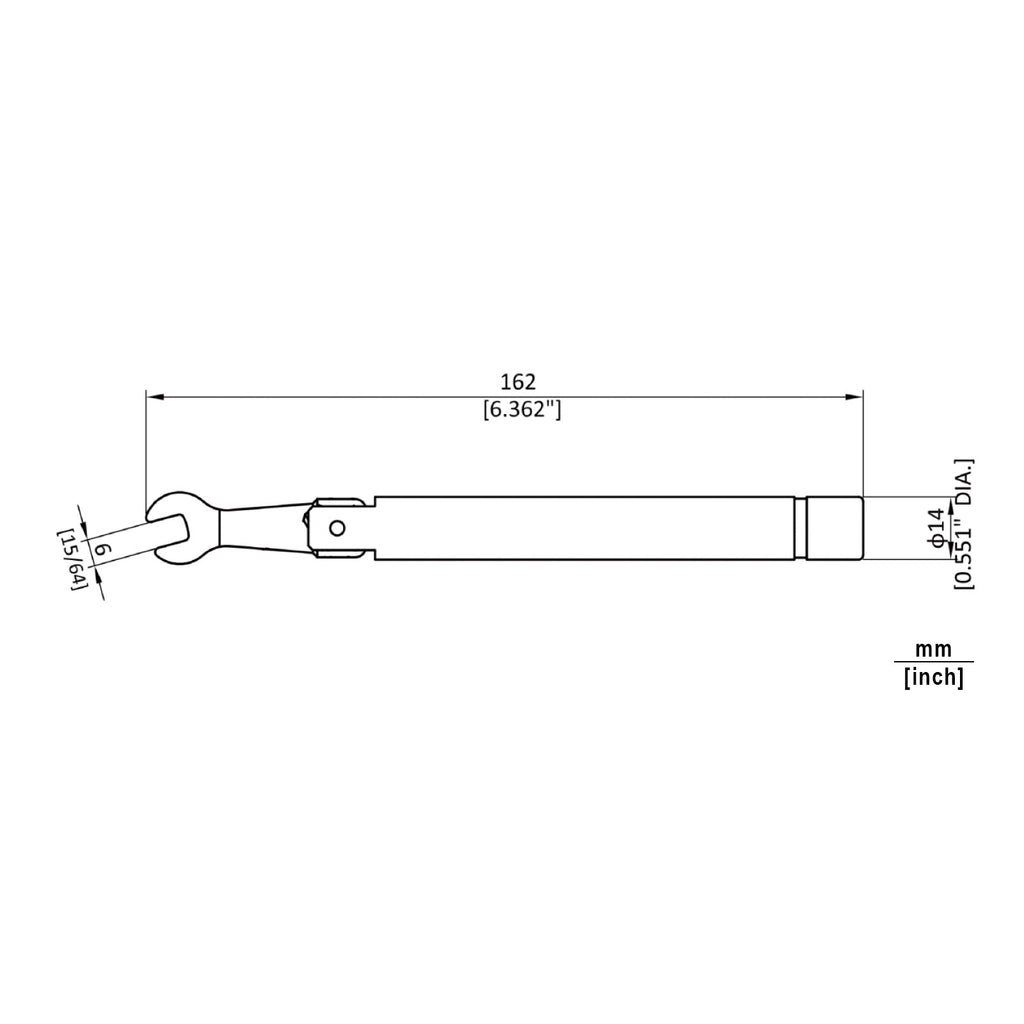 Brass SMC bending torque wrench with a torque of 0.34N·m and an opening of 6mm