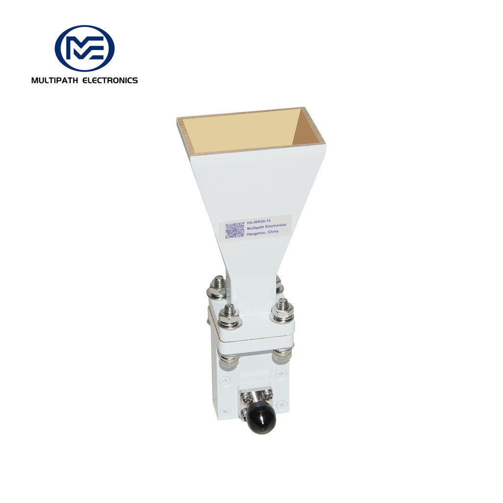WR34 Standard Gain Horn Antenna with Waveguide-to-Coaxial Adapter, 21.7-33.0 GHz, 10–20 dBi Nominal Gain, 2.4-F