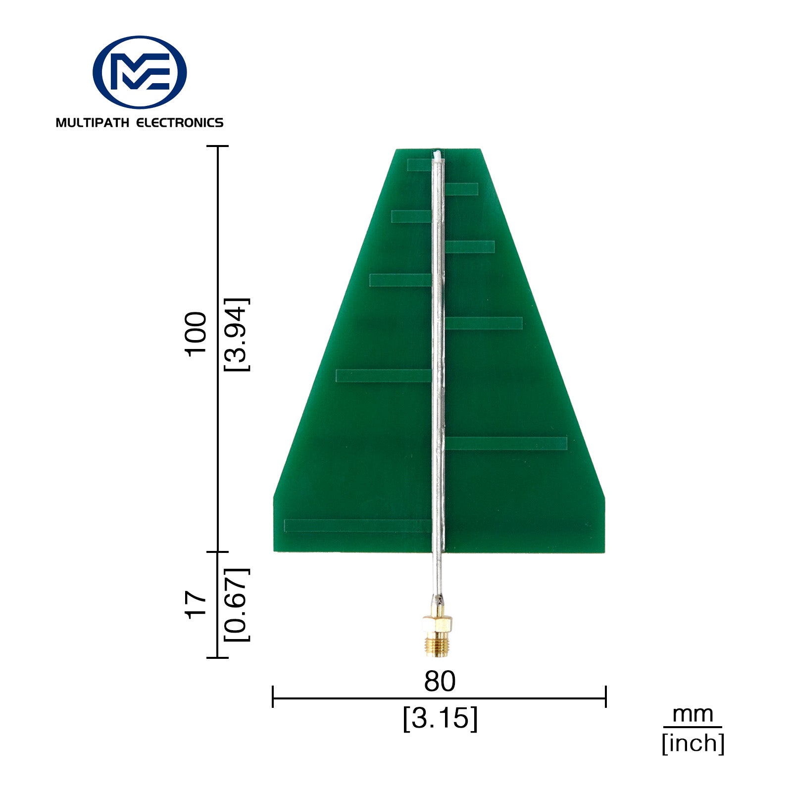 50 MHz-6.5 GHz Ultra-Wideband 5 dBi Gain Log-periodic Antenna, UWB, SMA female