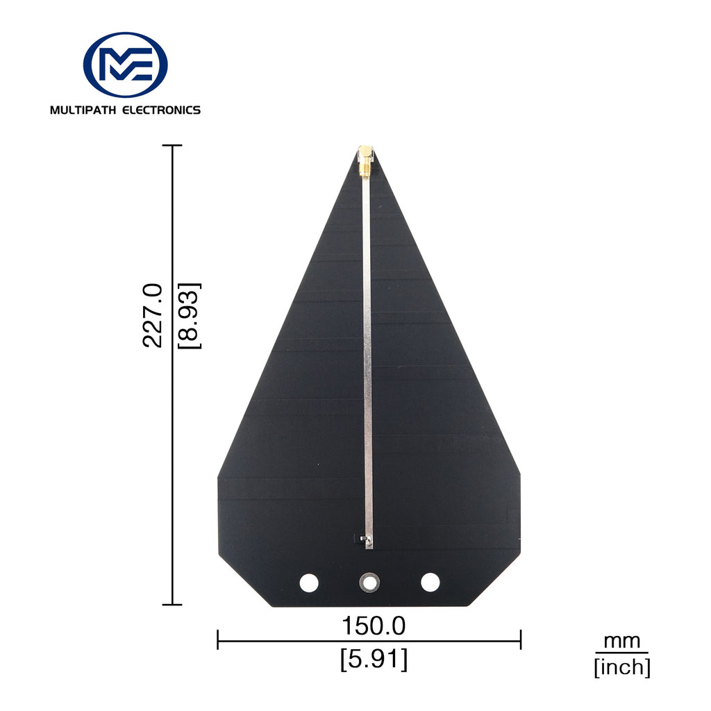 50 MHz to 10 GHz Ultra-Wideband 7 dBi Gain Log-periodic Antenna, UWB, SMA female