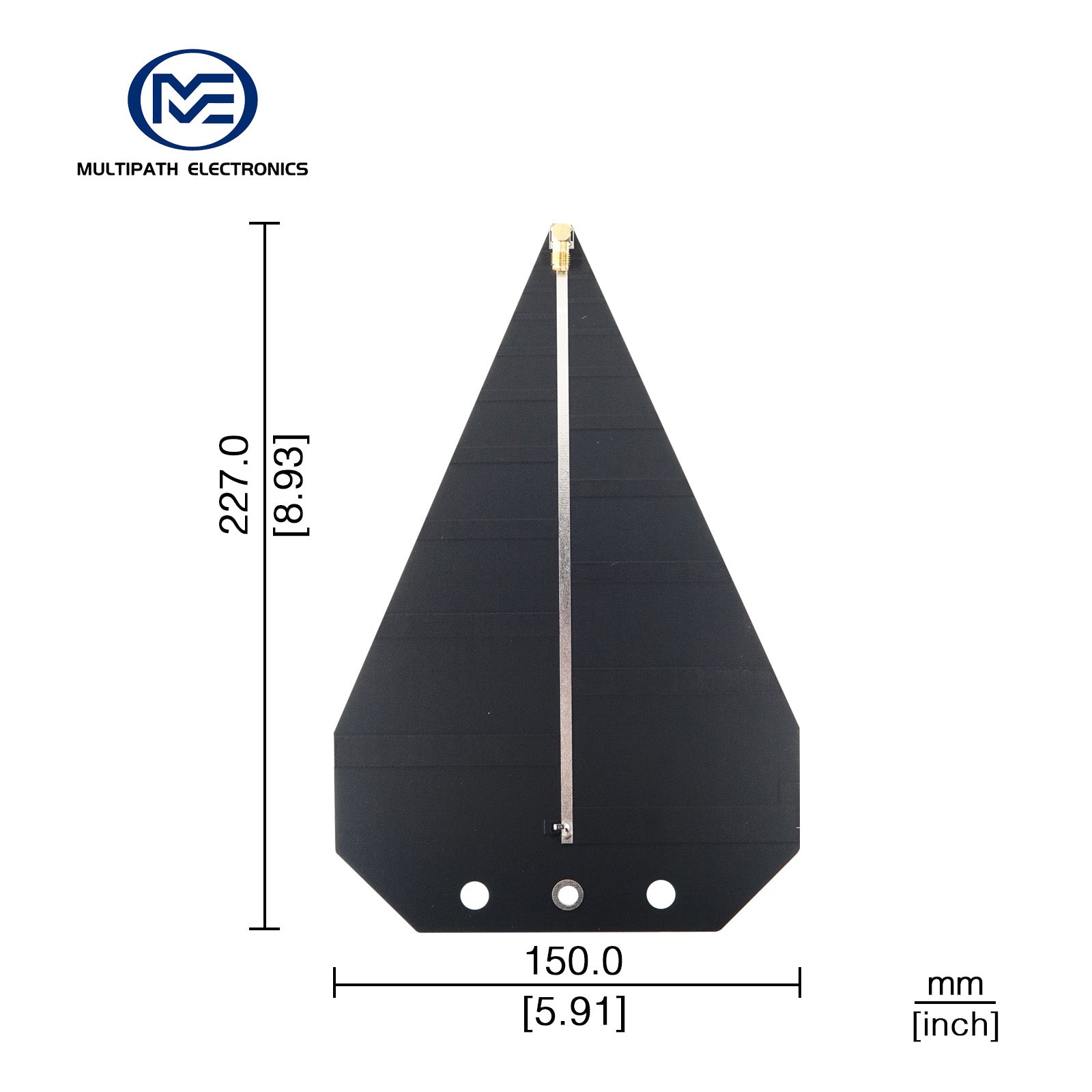 50 MHz to 10 GHz Ultra-Wideband 7 dBi Gain Log-periodic Antenna, UWB, SMA female
