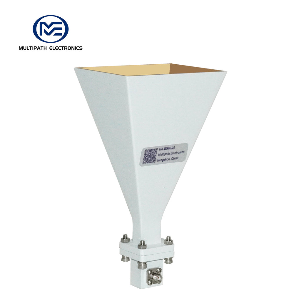 WR62-Standard-Gewinnhornantenne mit Hohlleiter-Koaxial-Adapter, 11,9–18,0 GHz, 10–20 dBi Nenngewinn, SMA-F