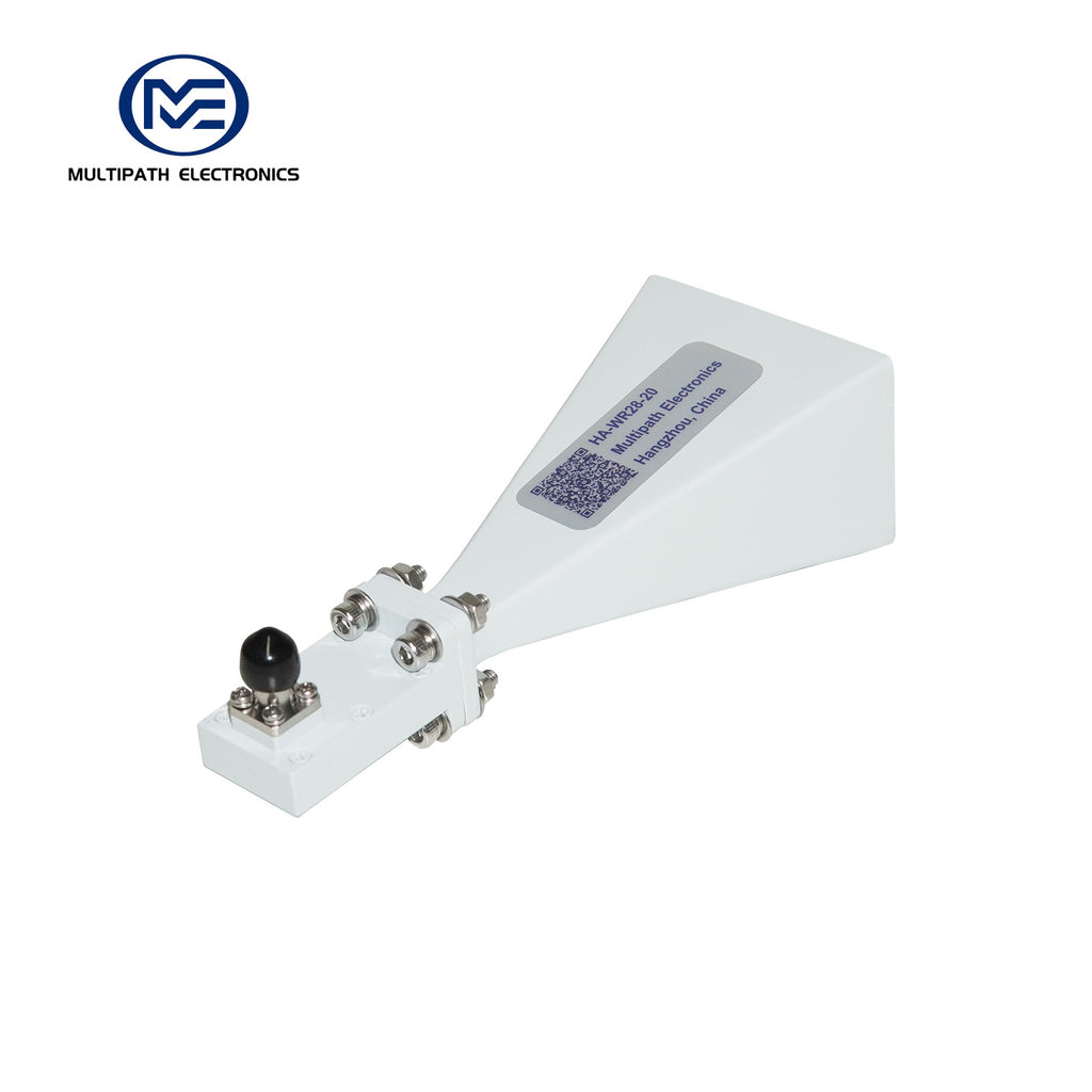 WR28 Standard Gain Horn Antenna with Waveguide-to-Coaxial Adapter, 26.5-40.0 GHz, 10–20 dBi Nominal Gain, 2.4-