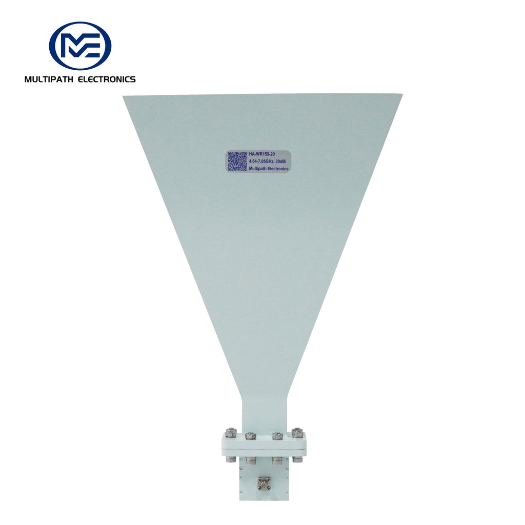 WR159 Standard Gain Horn Antenna with Waveguide-to-Coaxial Adapter, 4.64-7.05 GHz, 10–20 dBi Nominal Gain, SMA-F
