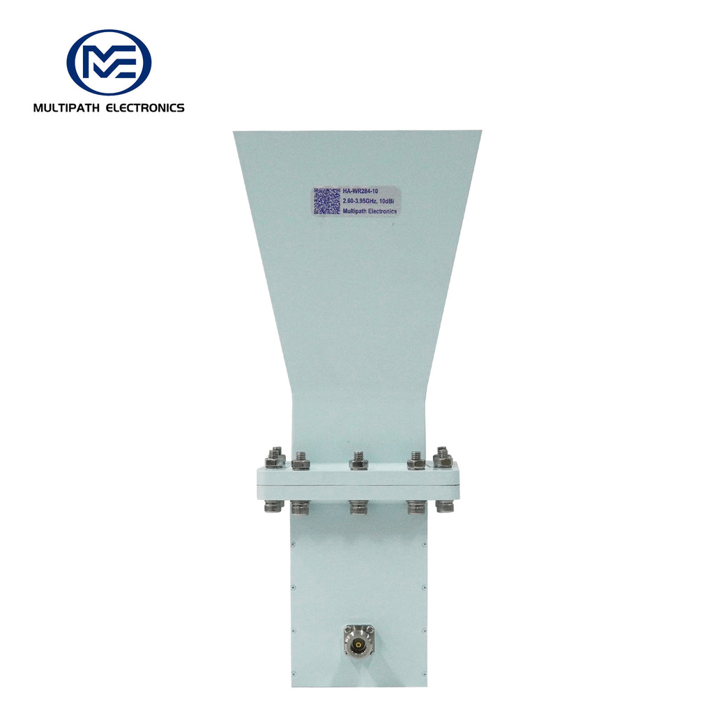 WR284 Standardgewinnhornantenne mit Hohlleiter-Koaxial-Adapter, 2,6–3,95 GHz, 10–20 dBi Nenngewinn, N-Buchse