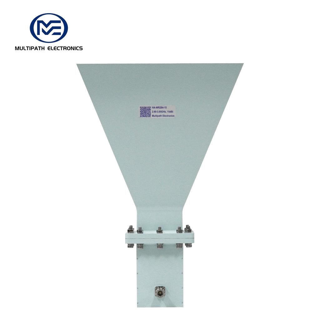 WR284 Standardgewinnhornantenne mit Hohlleiter-Koaxial-Adapter, 2,6–3,95 GHz, 10–20 dBi Nenngewinn, N-Buchse