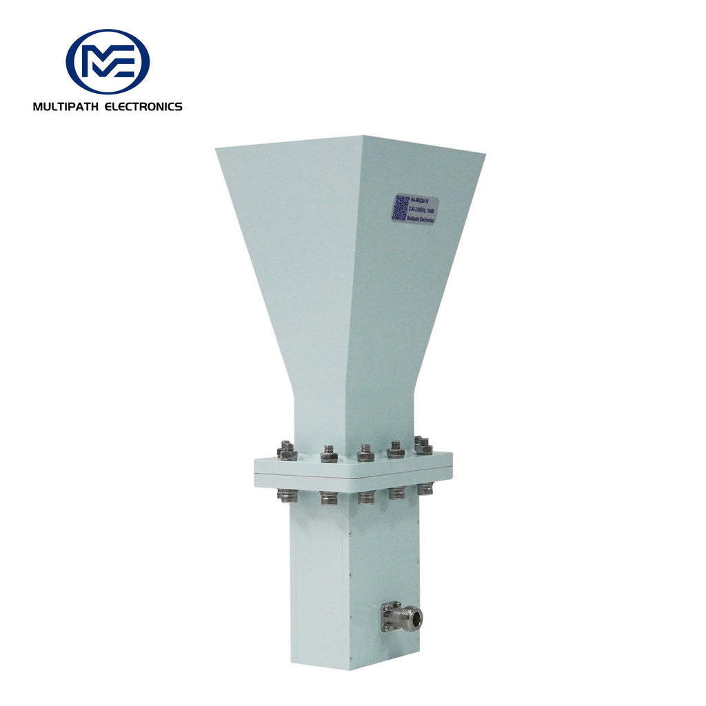 WR284 Standardgewinnhornantenne mit Hohlleiter-Koaxial-Adapter, 2,6–3,95 GHz, 10–20 dBi Nenngewinn, N-Buchse