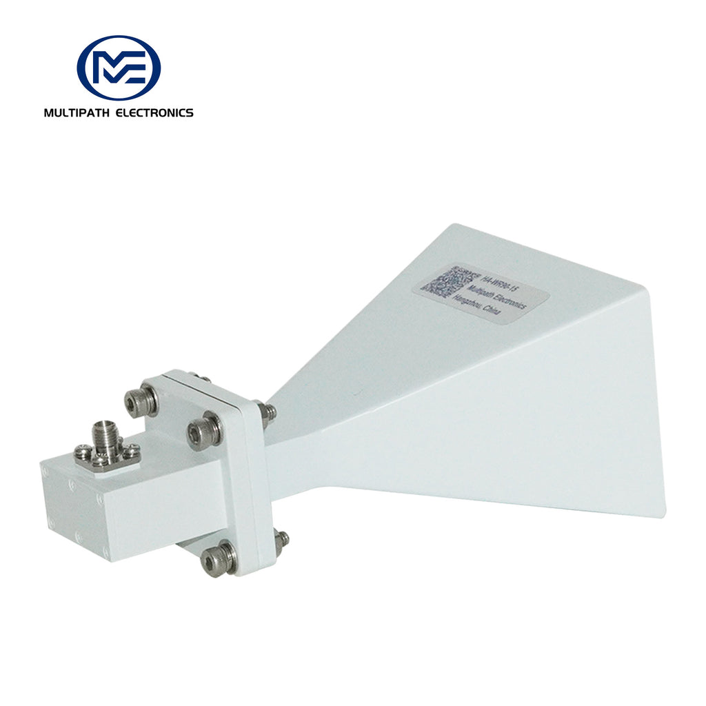 WR90 Standard Gain Horn Antenna with Waveguide-to-Coaxial Adapter, 8.2-12.5 GHz, 10–20 dBi Nominal Gain, SMA-F