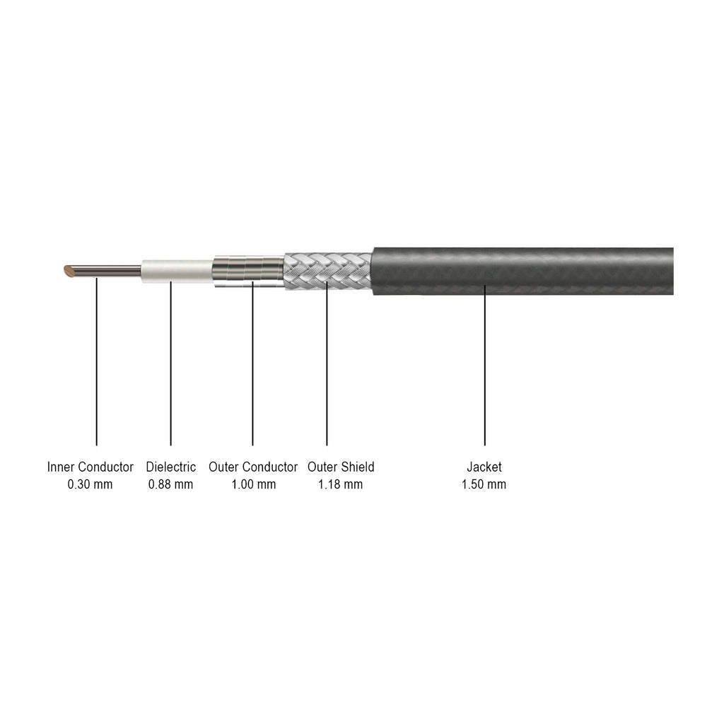 HA150 Series, RF Cable Assembly, 8-67GHz, Low Loss, Stabilized Amplitude and Phase, 1.0 mm