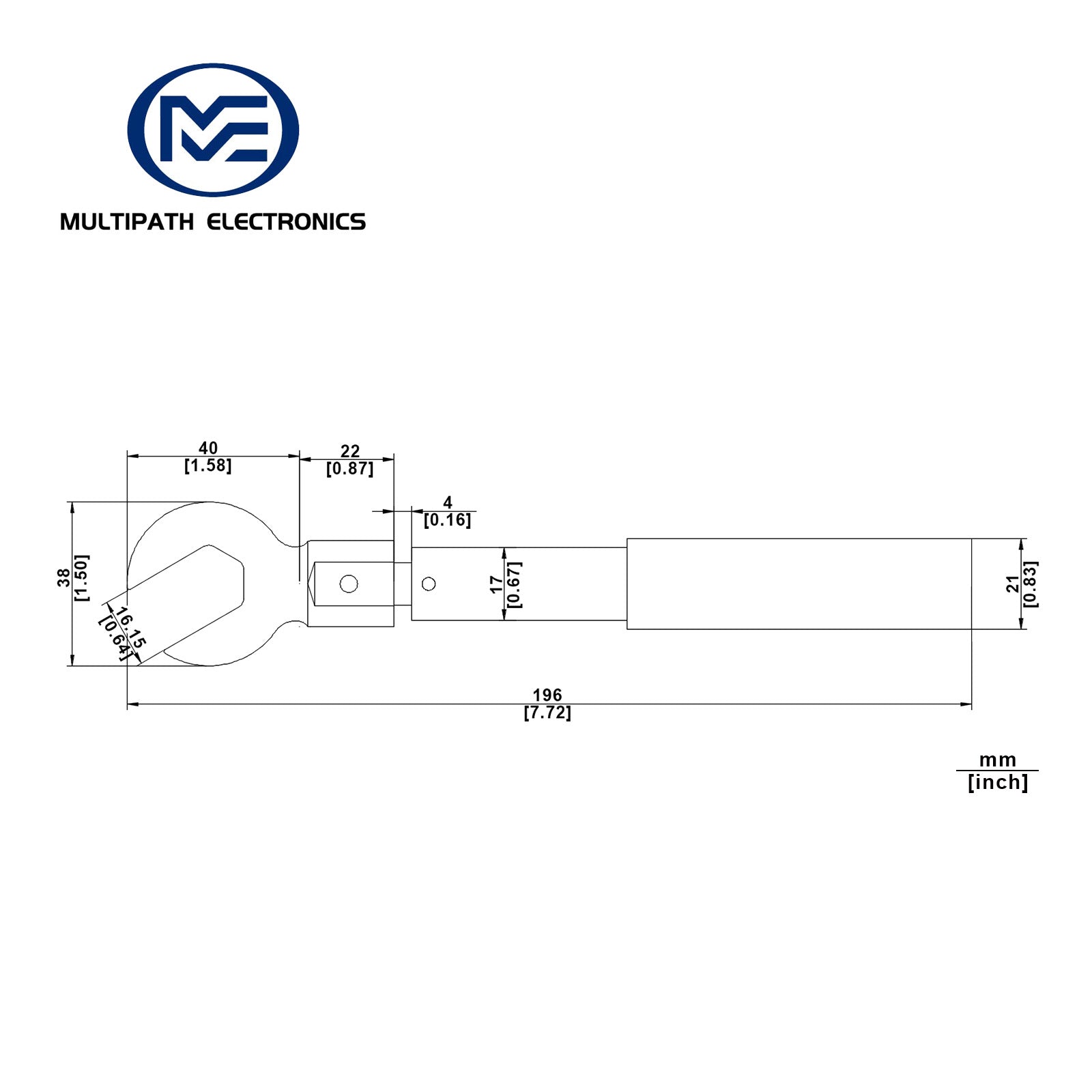 2.2-5 Connector (16mm nut), 26.55 in-lbs Breakover Torque Wrench TW-1626-P